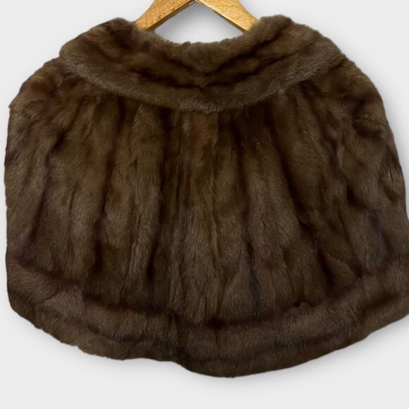 Wincrest Furs For Winkelman's Vintage 50s Brown Mink Capelet Shrug Coat One Size - Picture 6 of 15